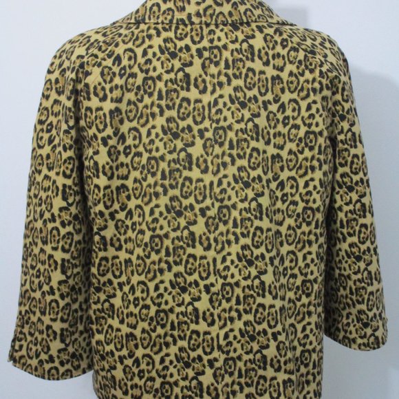 10 Crop Boxy Leopard Jacket Retro Pinup Rockabilly Corduroy - Picture 7 of 7